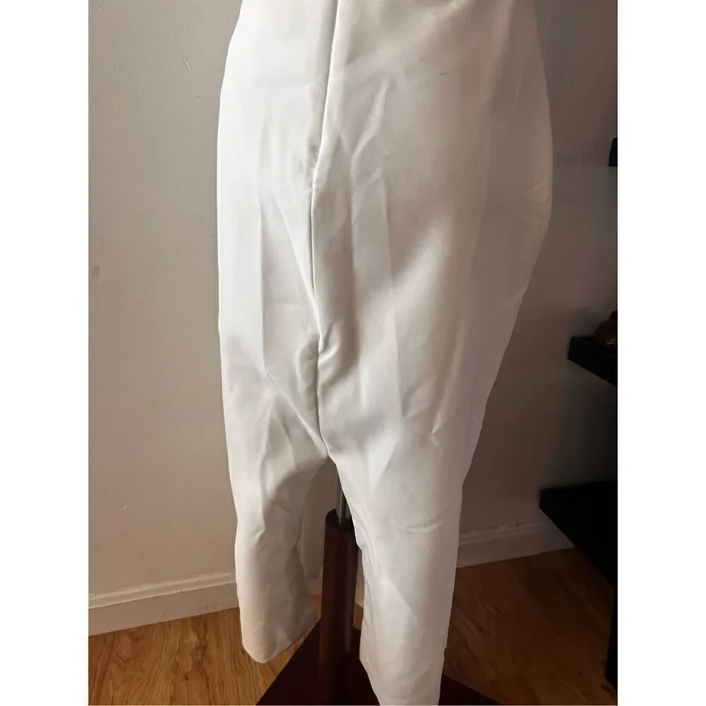 Zara sexy white long dress size medium stretch with cutout on the back